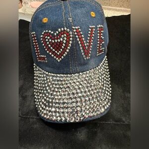 Embellished Denim Love Cap